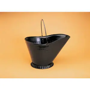Black Steel Coal Hod, Holds About 3 Gallons